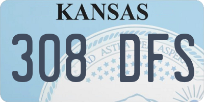 KS license plate 308DFS