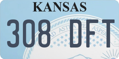 KS license plate 308DFT