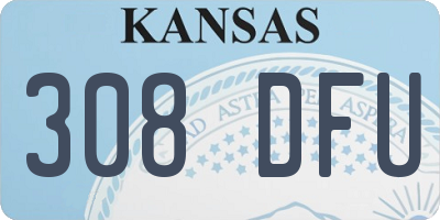 KS license plate 308DFU