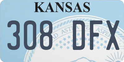 KS license plate 308DFX