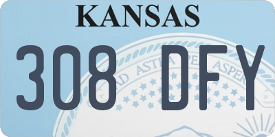 KS license plate 308DFY