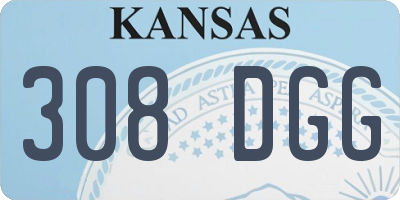 KS license plate 308DGG