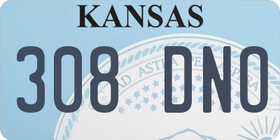 KS license plate 308DNO