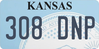 KS license plate 308DNP