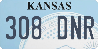 KS license plate 308DNR