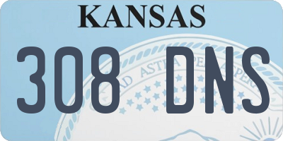 KS license plate 308DNS