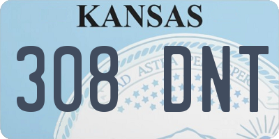 KS license plate 308DNT