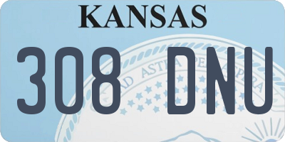 KS license plate 308DNU