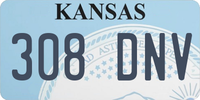 KS license plate 308DNV