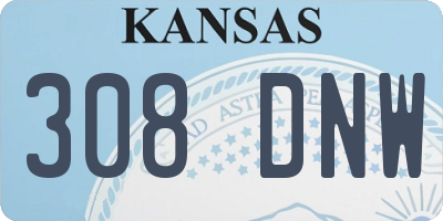 KS license plate 308DNW