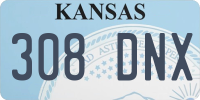 KS license plate 308DNX
