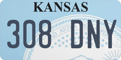 KS license plate 308DNY