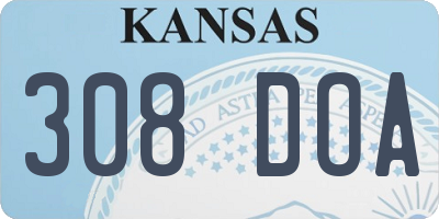 KS license plate 308DOA