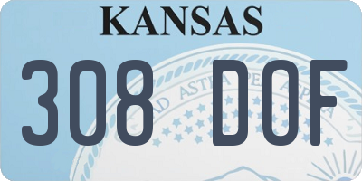 KS license plate 308DOF