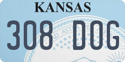 KS license plate 308DOG
