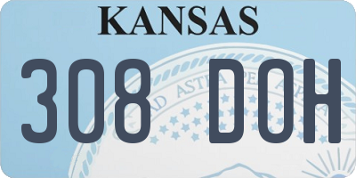 KS license plate 308DOH