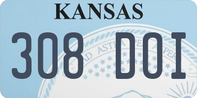 KS license plate 308DOI