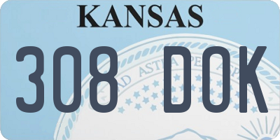 KS license plate 308DOK