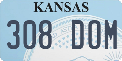KS license plate 308DOM