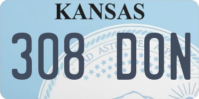 KS license plate 308DON