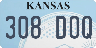 KS license plate 308DOQ