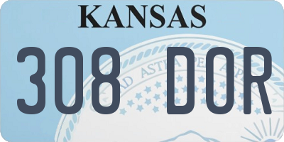 KS license plate 308DOR