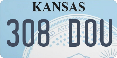 KS license plate 308DOU