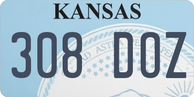 KS license plate 308DOZ