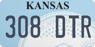 KS license plate 308DTR
