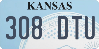 KS license plate 308DTU