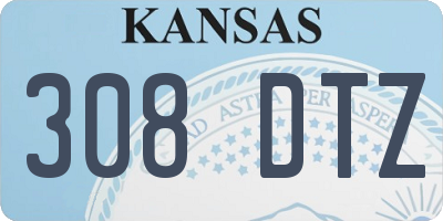 KS license plate 308DTZ