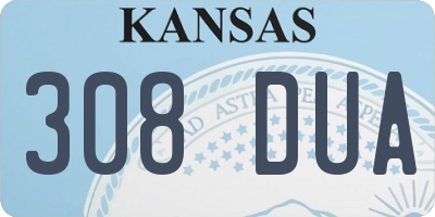 KS license plate 308DUA