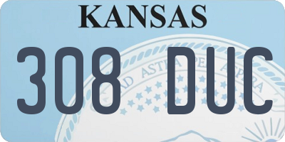 KS license plate 308DUC