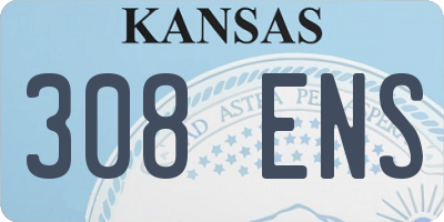 KS license plate 308ENS