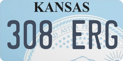 KS license plate 308ERG