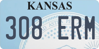 KS license plate 308ERM