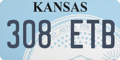 KS license plate 308ETB