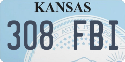 KS license plate 308FBI