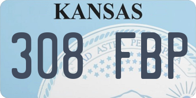 KS license plate 308FBP
