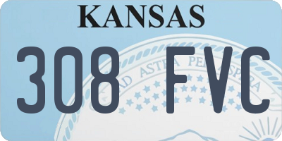 KS license plate 308FVC