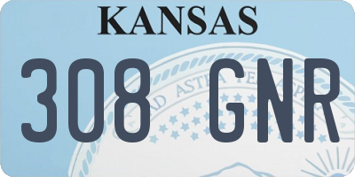 KS license plate 308GNR