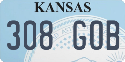 KS license plate 308GOB