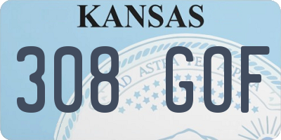 KS license plate 308GOF