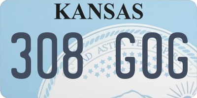 KS license plate 308GOG