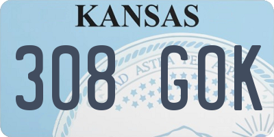 KS license plate 308GOK