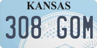 KS license plate 308GOM