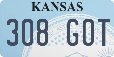 KS license plate 308GOT