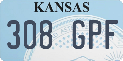 KS license plate 308GPF