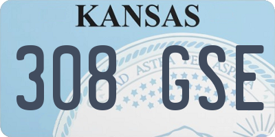 KS license plate 308GSE