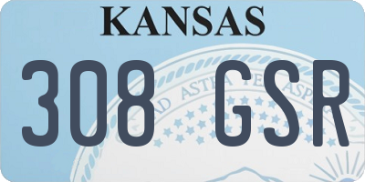 KS license plate 308GSR